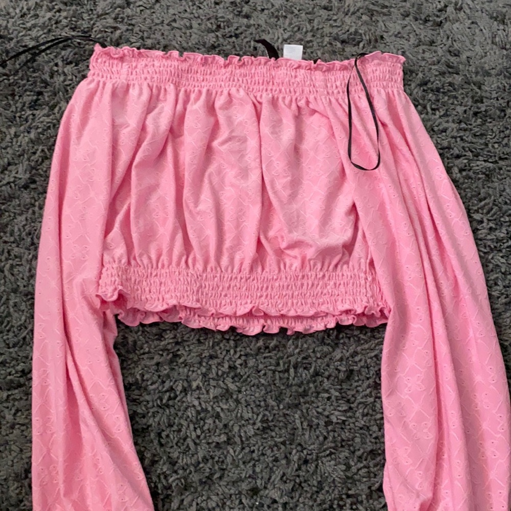 H&M pink off the shoulder top